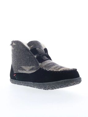 Minnetonka Black and Gray Moccasins